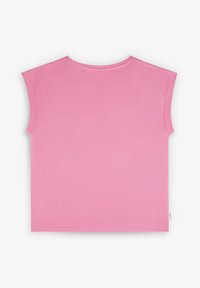 Roze t-shirt met korte mouwen, relaxte pasvorm, gemaakt van zacht katoen, met een ronde halslijn en een soepele textuur met gestikte zomen.