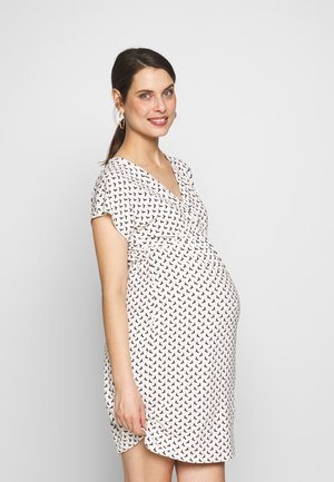 EVI MATERNITY DRESS - Sukienka z dżerseju - off white/black