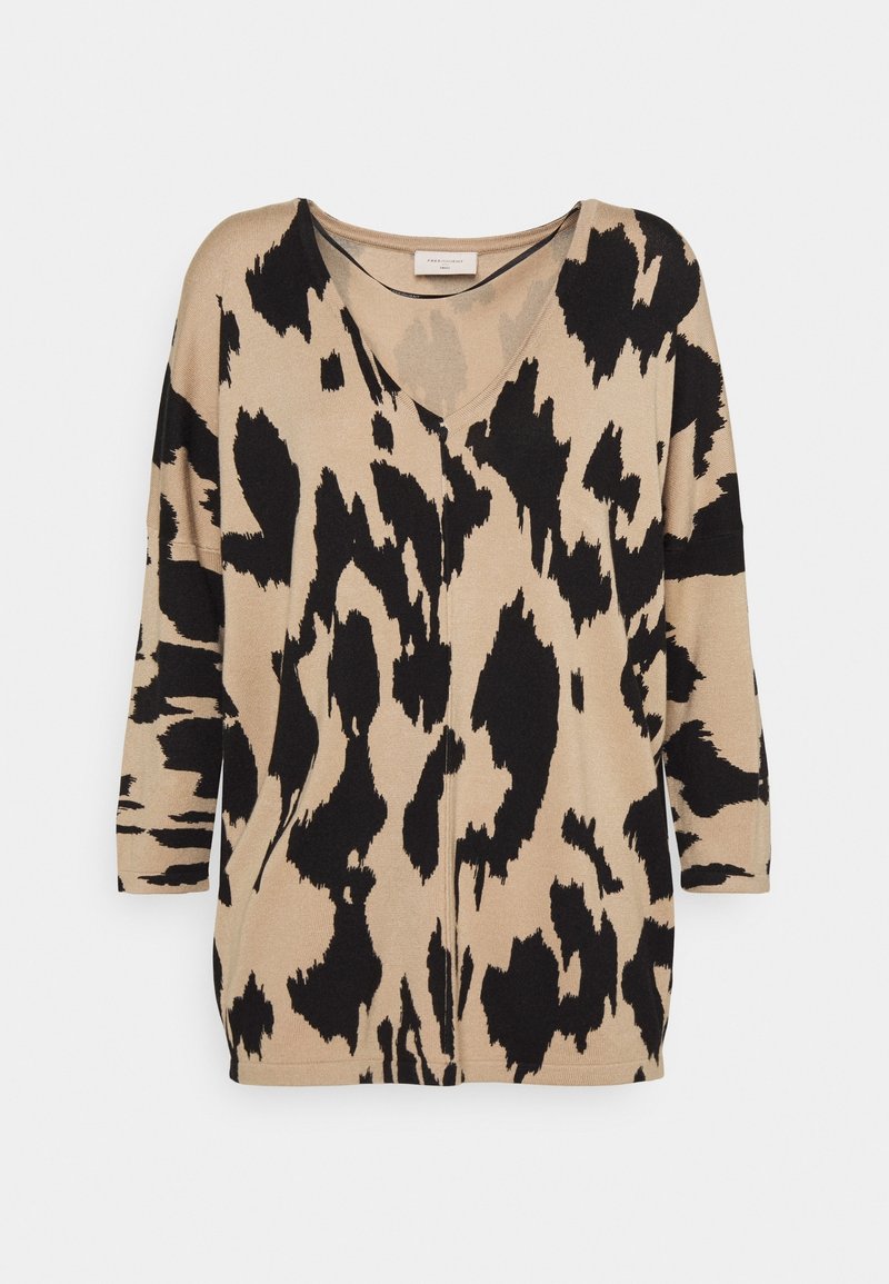 Freequent Stickad tröja - beige