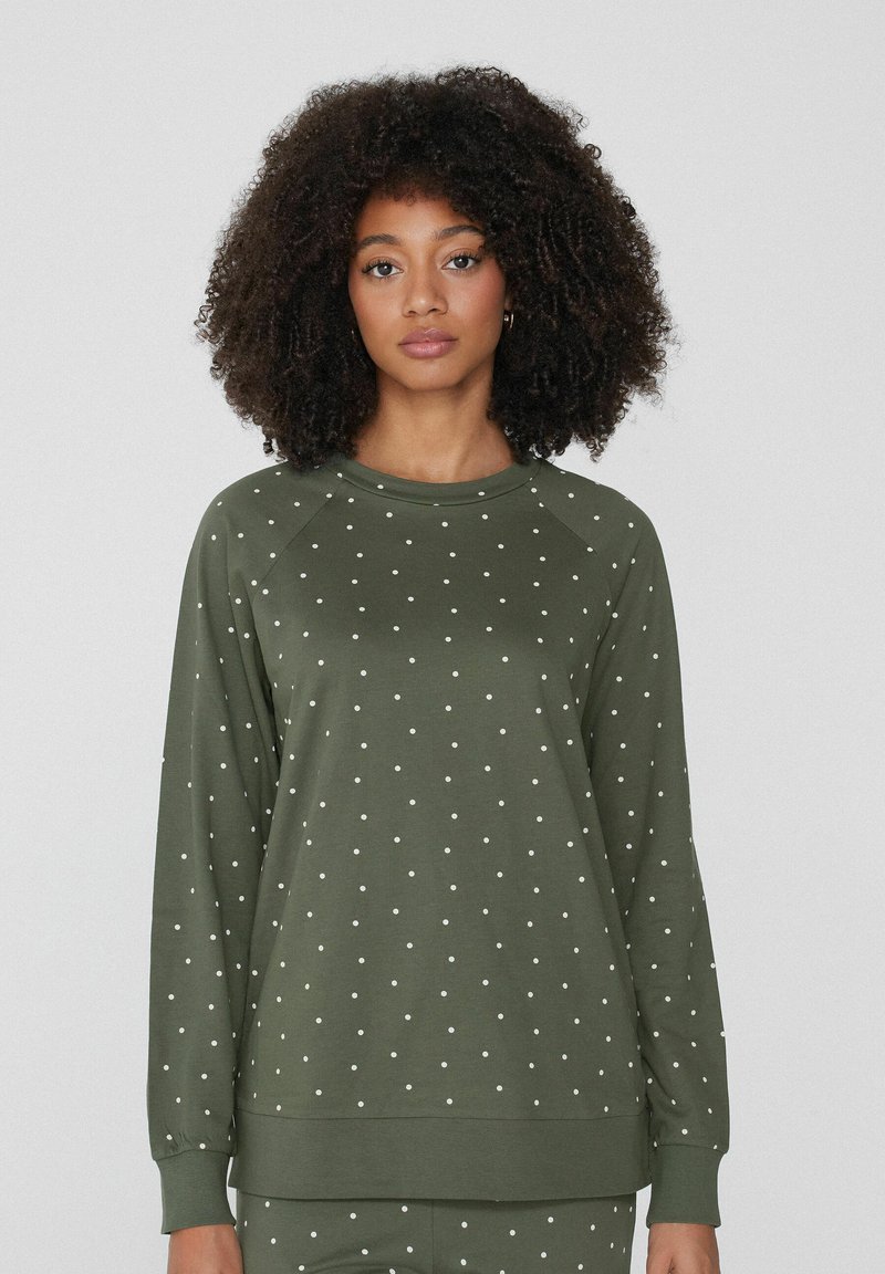 Tezenis Sudadera - military green stampa polka dot