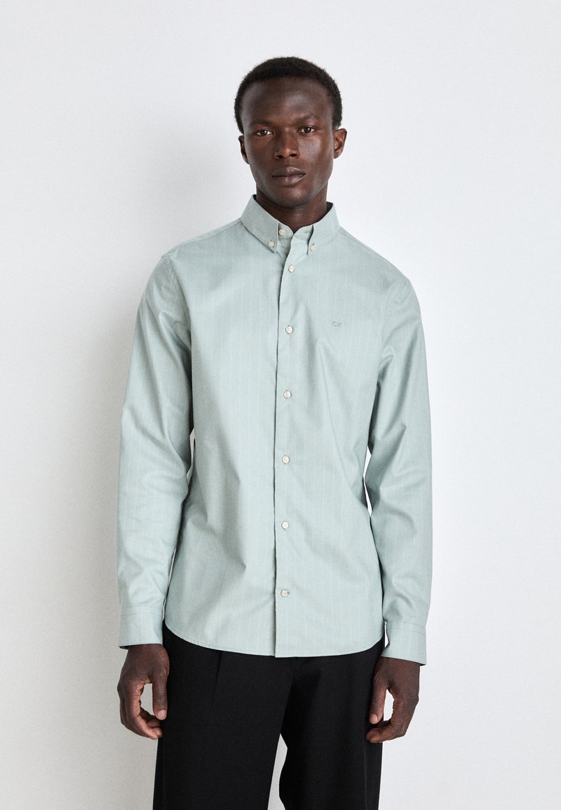 Calvin Klein STRIPE SHIRT - Camicia - slate gray