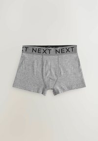Szürke boxer alsónadrág puha anyagból, fekete elasztikus derékpánttal, amelyen a "NEXT" logó található. Kialakításának köszönhetően szoros illeszkedésű és elöl zsebbel rendelkezik.