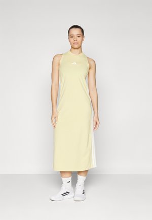 ESSENTIALS 3-STRIPES LONG RACERBACK - Vestito di maglina - powder yellow/white