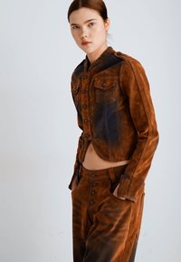 Jaded London BURNOUT JEANS - Široke nogavice - brown