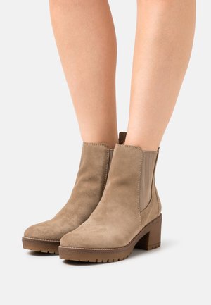 LEATHER - Classic ankle boots - beige