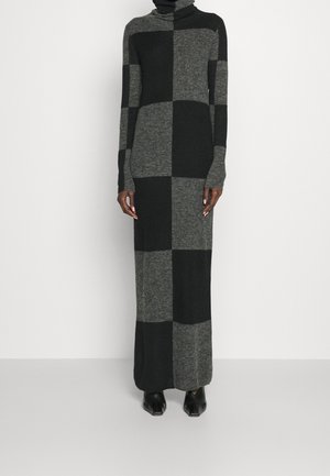 Stickad klänning - mottled dark grey