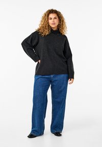 Zizzi RUNDHALSAUSSCHNITT MITTELNAHT - Pulover - dark grey melange