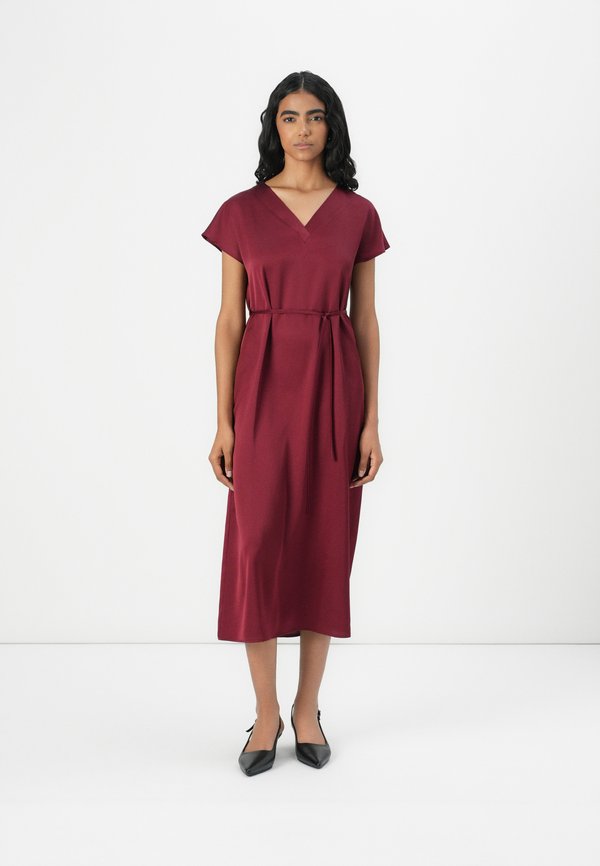 VIELLETTE V NECK DRESS - Freizeitkleid - cabernet