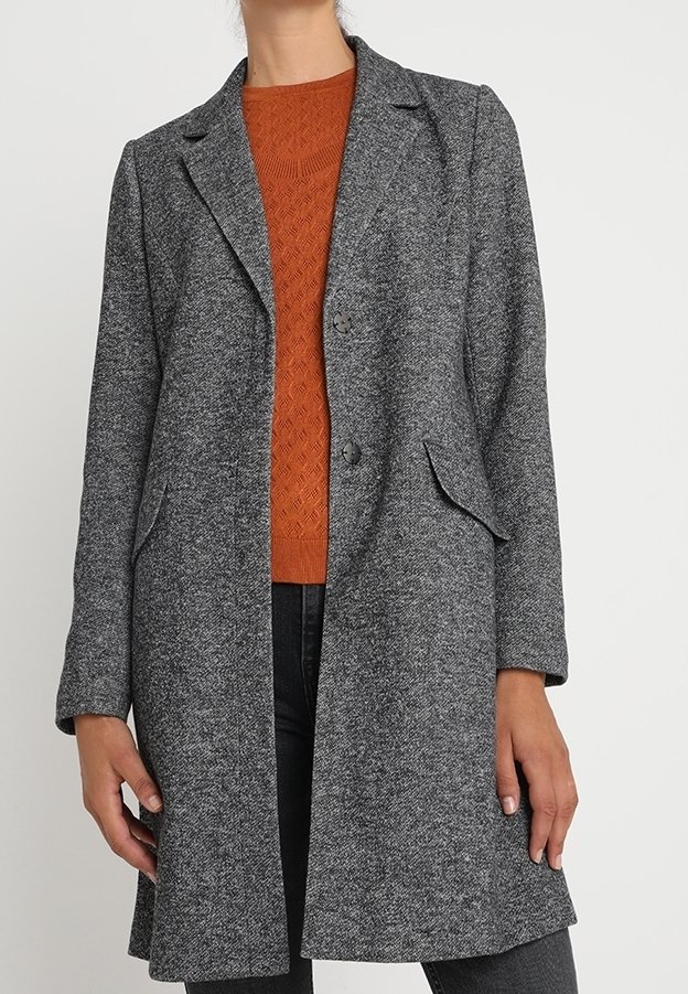 ONLY Klassisk frakke - mottled dark grey