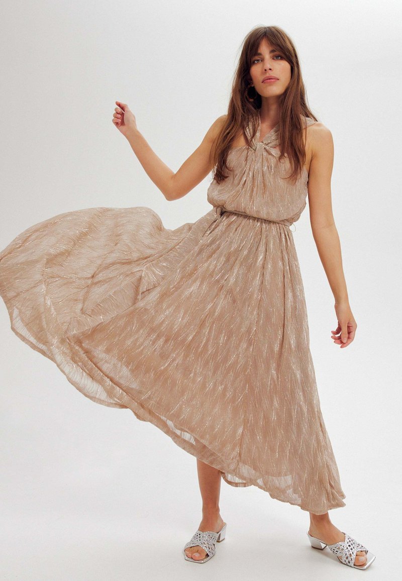 Promod LONGUE IRISÉE Robe longue beige ZALANDO.FR