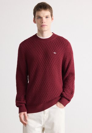 TEXTURED C NECK - Maglione - plumped red