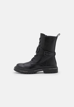 Schnürstiefelette - black