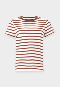 CREW STRIPE - Apdrukāts T-krekls - root brown