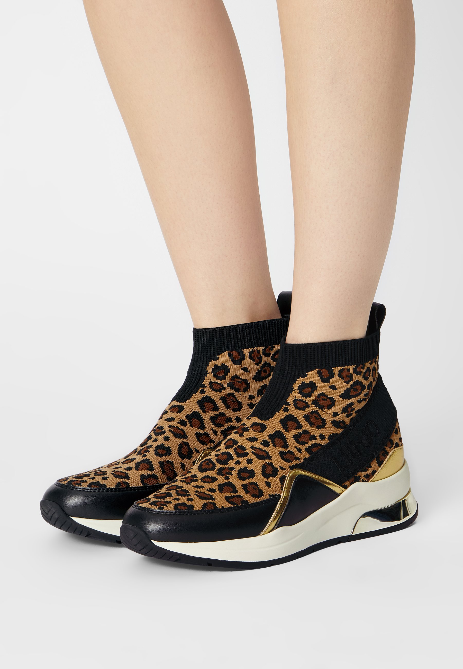 leopard print sock trainers