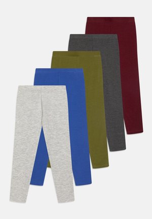 Friboo UNISEX 5 PACK  - Legging (type pantalon) - mottled dark grey/mottled light grey/bordeaux