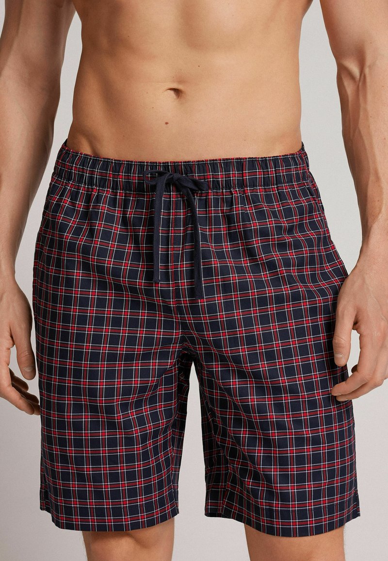 Calze corte blu navy a rombi in Lana per uomo