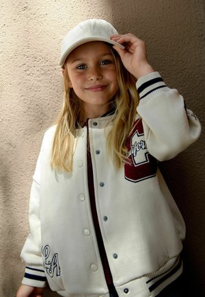 Next, REGULAR FIT - VARSITY EMBROIDERED JACKET  . - Bombera - cream