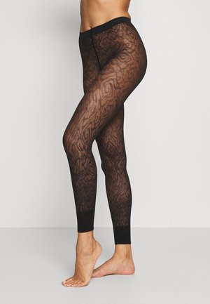 FALKE ZEBRA 20 DENIER LEGGINGS TRANSPARENT FEIN BRAUN - Leggings - Stockings - black