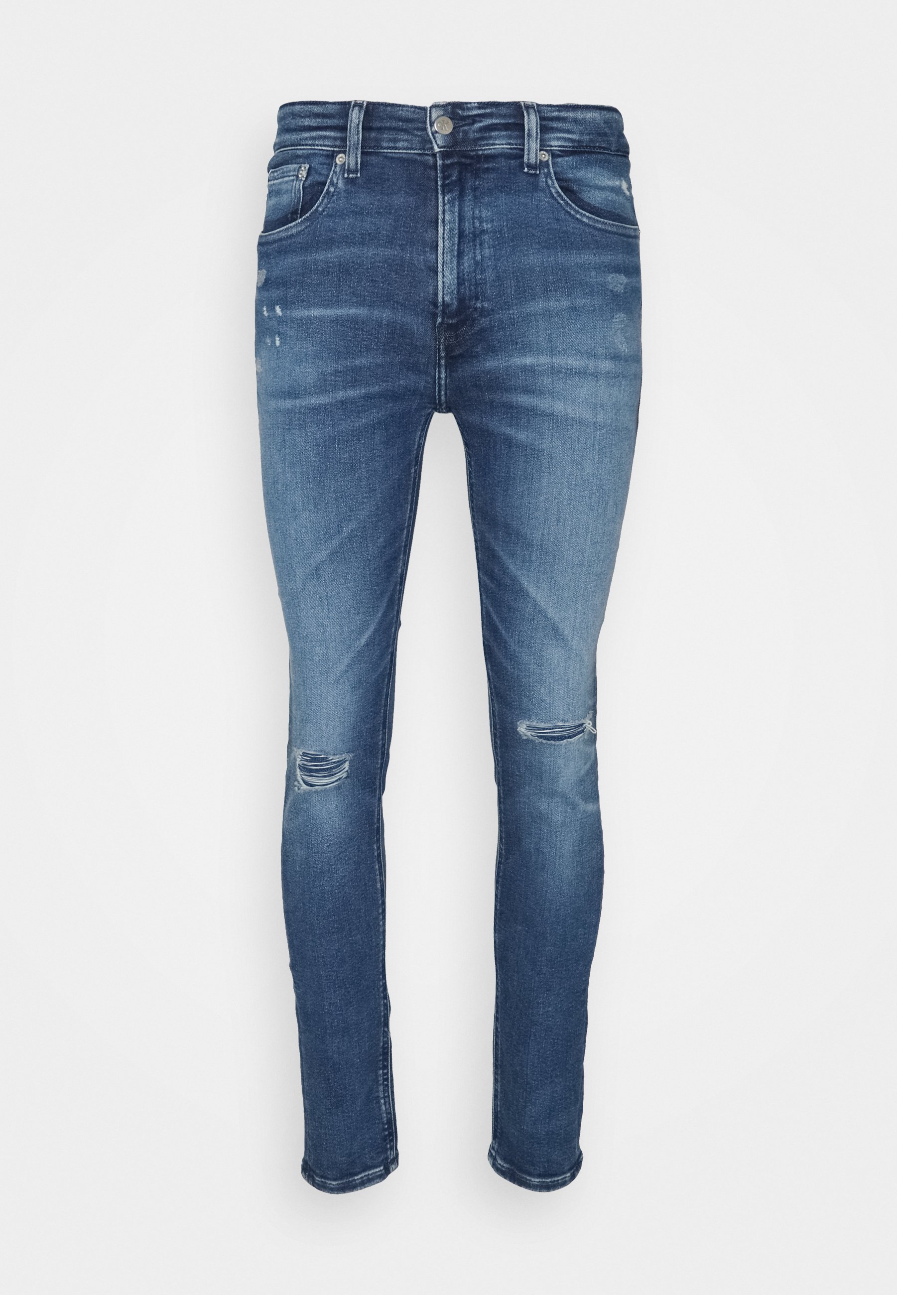 Calvin Klein Jeans SUPER SKINNY - Aptempti džinsai - blue/mėlynų džinsų -  Zalando.lt
