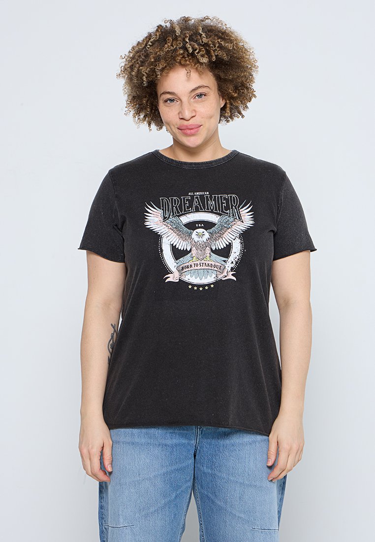 ONLY Carmakoma T-shirt print zwart ONLY Carmakoma T-shirt print zwart