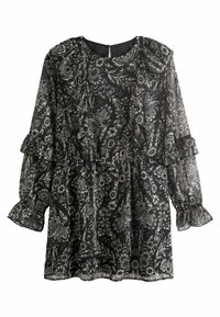 Next RUFFLE LONG SLEEVE MINI - Nappali ruha - monochrome floral