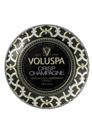 Voluspa VOLUSPA DECORATIVE TIN CANDLE CRISP CHAMPAGNE 113G - Tuoksukynttilä - black