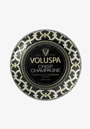 Voluspa, VOLUSPA DECORATIVE TIN CANDLE CRISP CHAMPAGNE 113G - Tuoksukynttilä - black