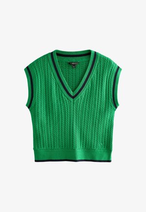 Next, REGULAR FIT - CABLE V-NECK VEST . - Waistcoat - green