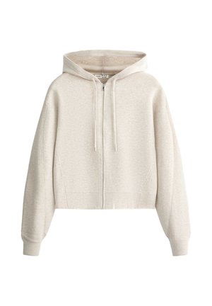 OYSHO, WAFFLE JACKET WITH HOOD - Sweat zippé - pale asphalt