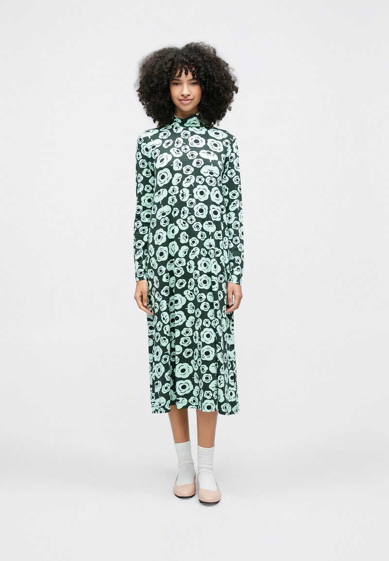 Marimekko CAVEA TUMMA - Džersio suknelė - dark green/turquoise/black