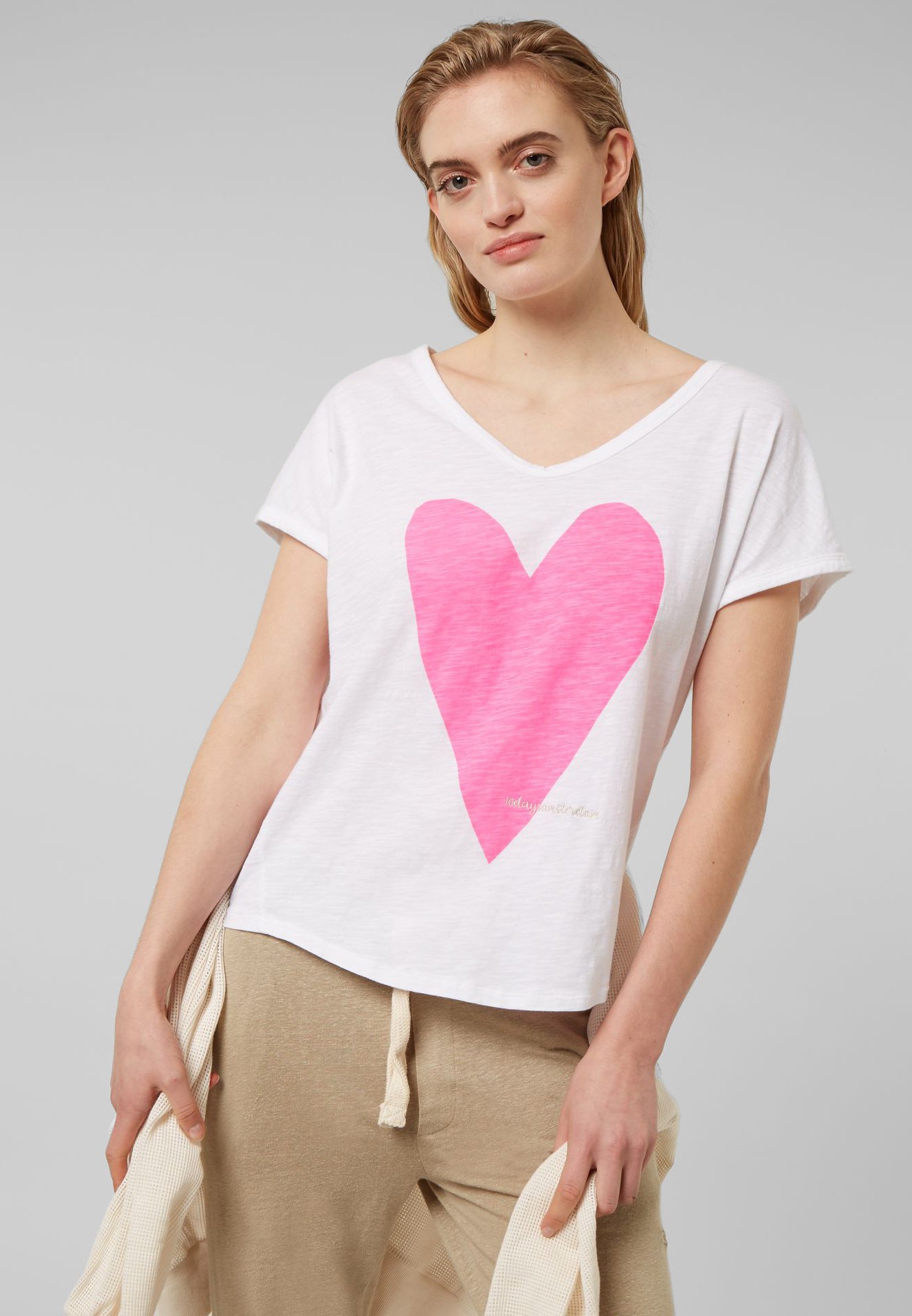 10DAYS SHORTSLEEVE HEART - T-shirt print - white/wit - Zalando.nl