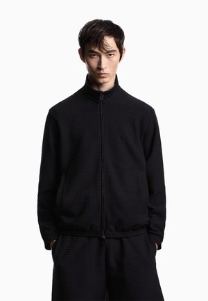 Felpa con zip - nero