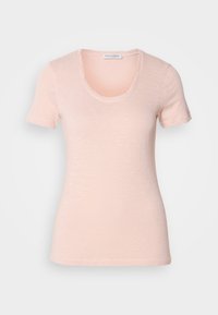 DEEP ROUND NECK TWISTED - Jednoduché tričko - chalky peach