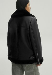 Next REAL AVIATOR REGULAR FIT - Kožená bunda - black