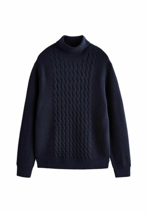 REGULAR FIT CABLE ROLL NECK  - Neule - navy blue