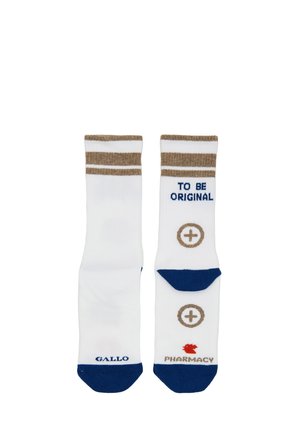 UNISEX SHORT WITH TO BE ORIGINAL INSCRIPTION FOR PHARMACY - Calze - white