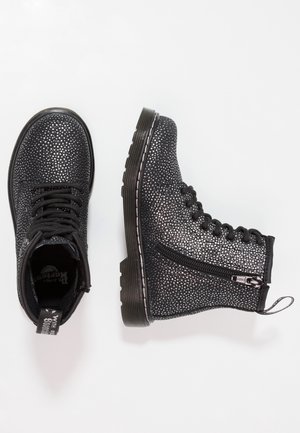 DELANEY MET - Stivaletti stringati - black /silver