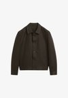 100% LINEN TOTAL LOOK OVERSHIRT - Summer jacket - dark brown
