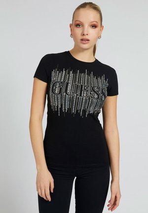 Camiseta estampada - schwarz