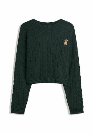EMBROIDERED CABLE-KNIT - Trui - evergreen