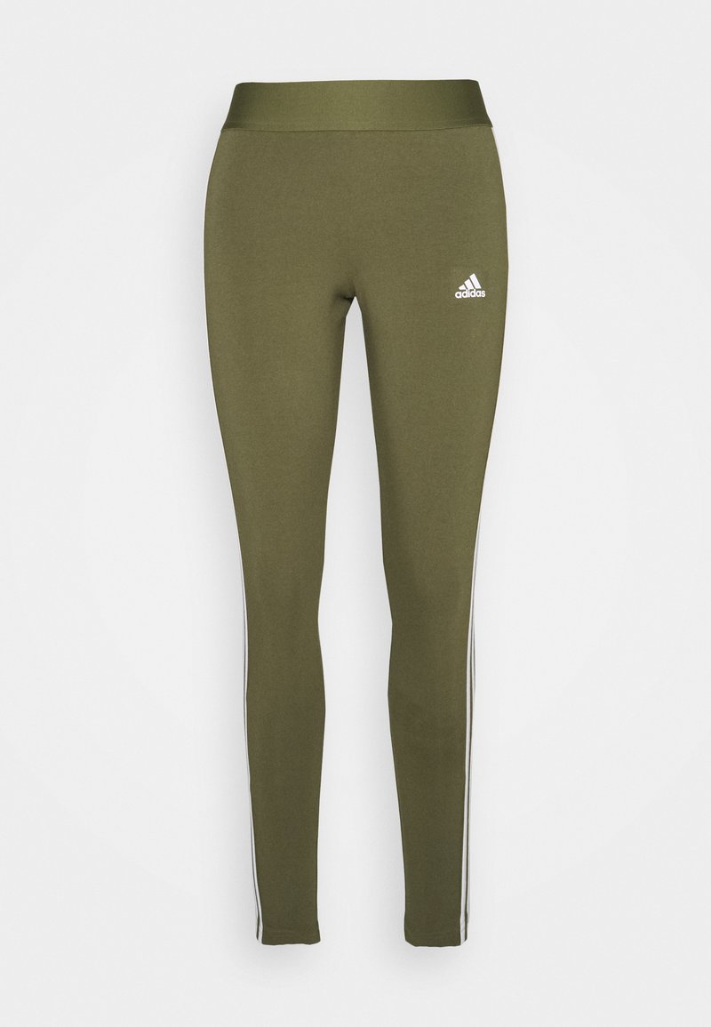 adidas Sportswear 3 STRIPES - Leggings - focus olive/white