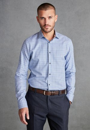 SIGNATURE TRIMMED REGULAR FIT SINGLE CUFF - Camisa - blue white check