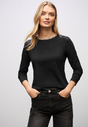 Langærmet T-shirt - schwarz