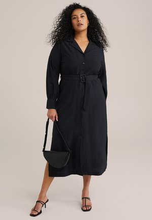 WE Fashion CURVE - Tričkové šaty - black