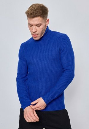 COL ROULÉ - Pullover - bleu