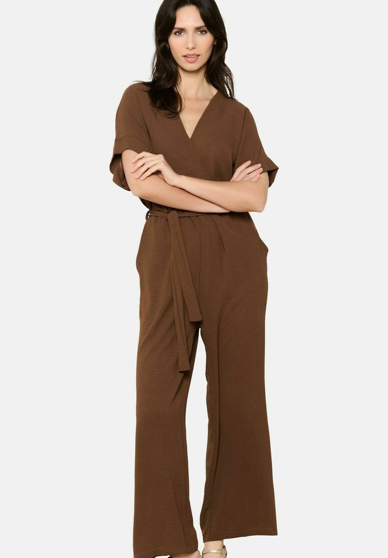 LolaLiza FLOWY BELTED - Jumpsuit - camel brown