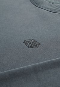 Felpa in tessuto grigio scuro con collo a girocoste e logo "Superdry" ricamato con filo dello stesso colore sul petto.