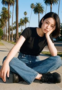 Urban Classics TAPERED BAGGY  - Džinsi ar taisnām starām - dirty washed