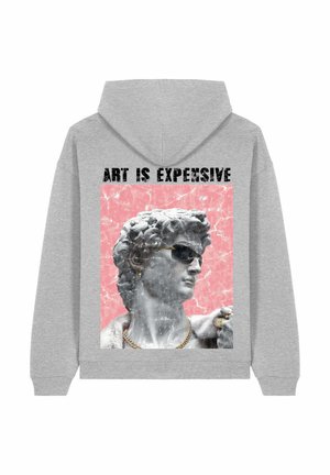 ART IS EXPENSIVE DAVID PRINT HEAVYWEIGHT - Hoodie - mottled grey