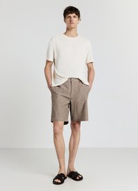 Calliope GIROCOLLO LAVORATA - T-shirt basic - beige chiaro melange